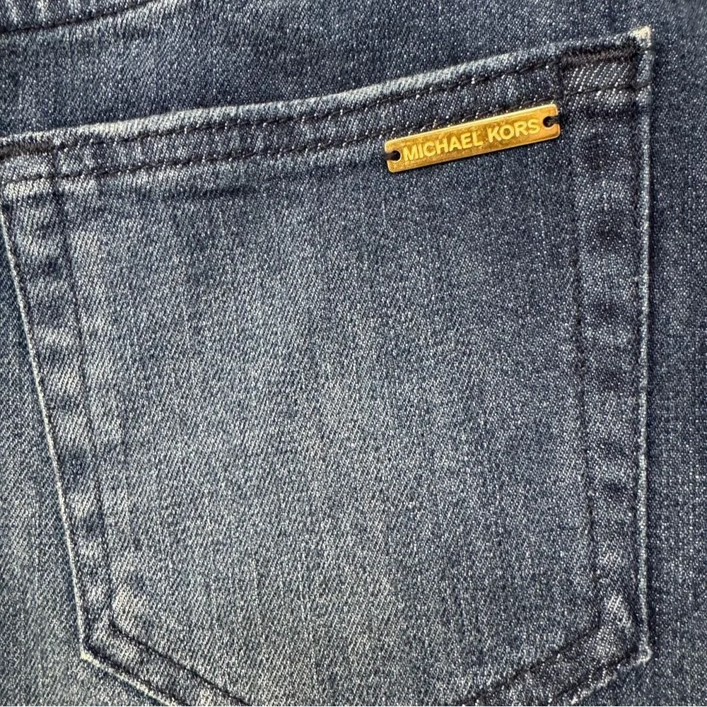 Michael Kors Sailor Denim Mini Skirt Gold Buttons Size 6P